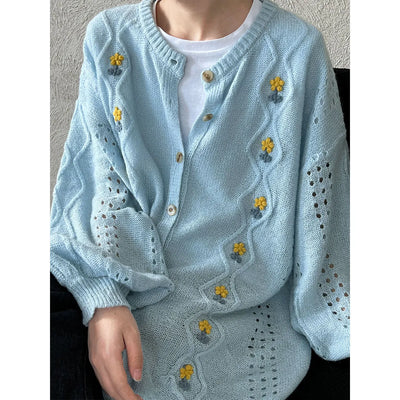 flower crochet cardigan