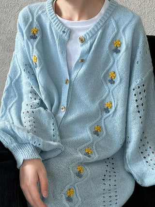 flower crochet cardigan