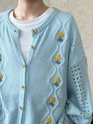 flower crochet cardigan