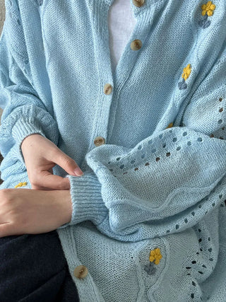 flower crochet cardigan