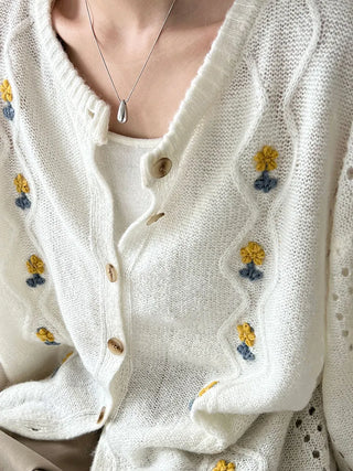 flower crochet cardigan
