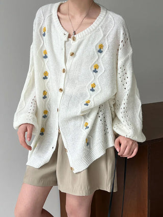 flower crochet cardigan