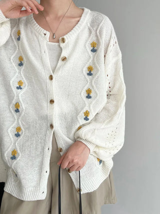flower crochet cardigan