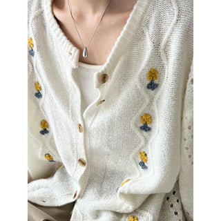 flower crochet cardigan