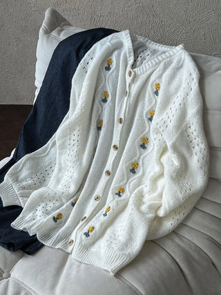 flower crochet cardigan