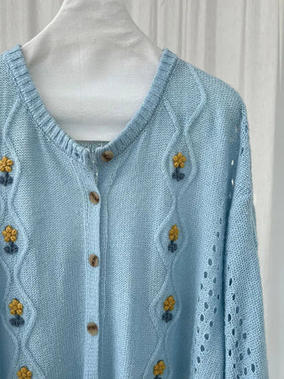 flower crochet cardigan