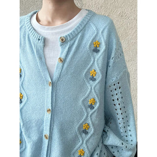 flower crochet cardigan