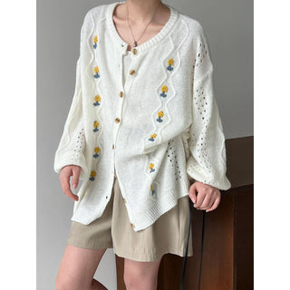 flower crochet cardigan