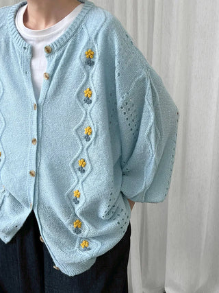 flower crochet cardigan