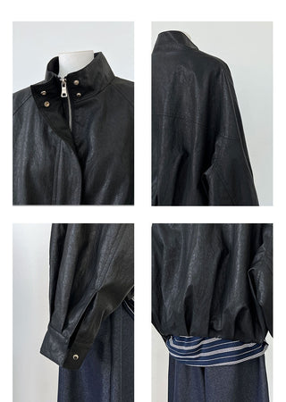 pu leather coat