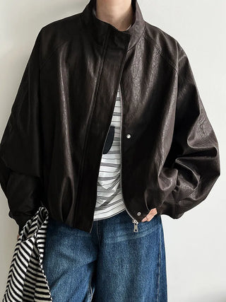 pu leather coat