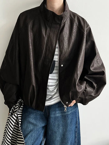 pu leather coat