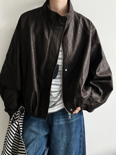 pu leather coat