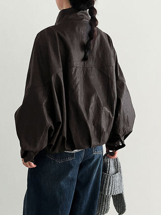 pu leather coat