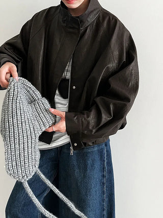 pu leather coat