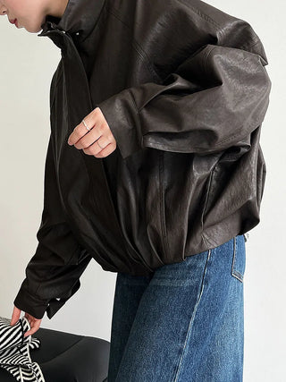 pu leather coat