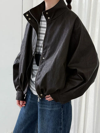 pu leather coat