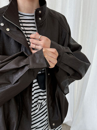 pu leather coat