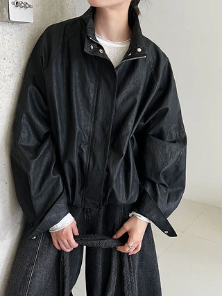 pu leather coat