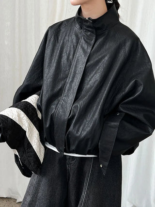 pu leather coat