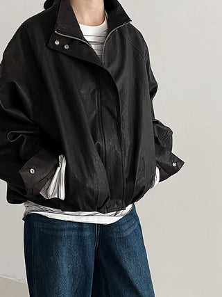 pu leather coat