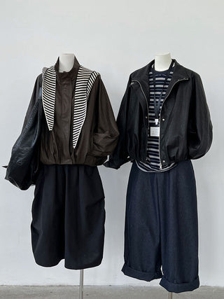 pu leather coat