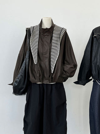 pu leather coat