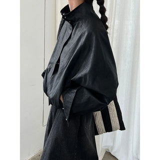 pu leather coat