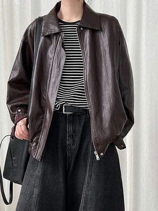 motorcycle leather coat