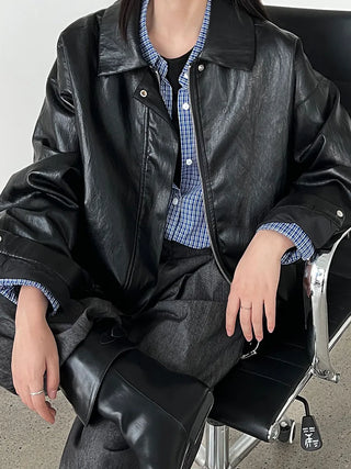 motorcycle leather coat