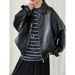 motorcycle leather coat