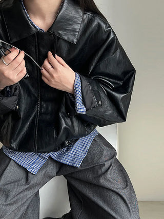 motorcycle leather coat