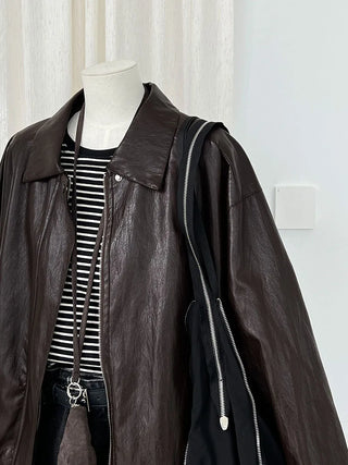 motorcycle leather coat