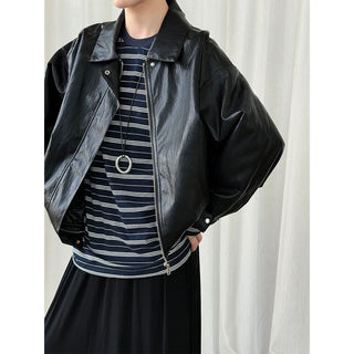 motorcycle leather coat