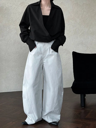 pleated wide pants