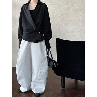 pleated wide pants