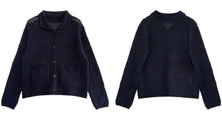 crochet polo cardigan