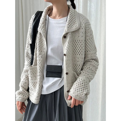crochet polo cardigan