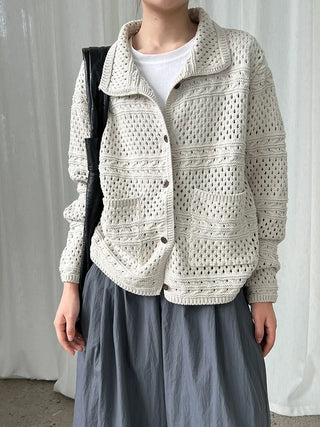 crochet polo cardigan