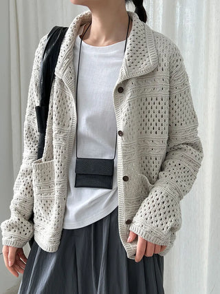crochet polo cardigan