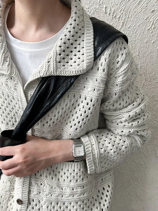 crochet polo cardigan
