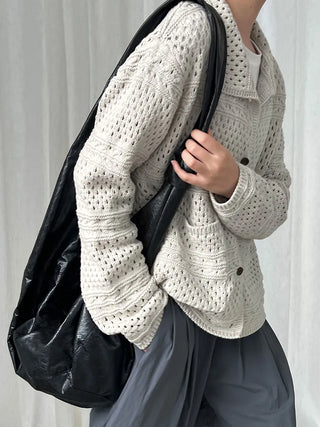 crochet polo cardigan