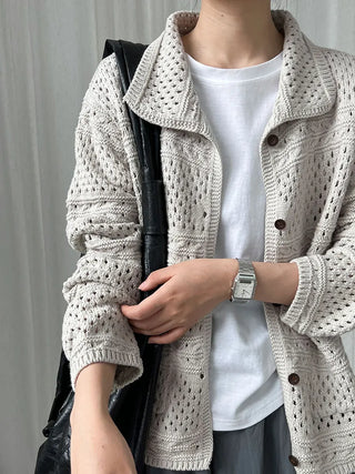 crochet polo cardigan