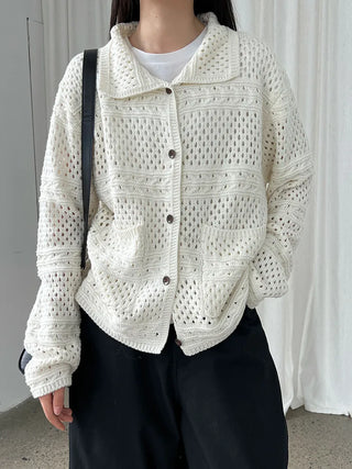 crochet polo cardigan