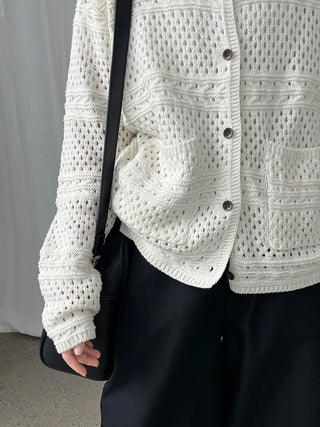 crochet polo cardigan