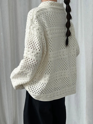 crochet polo cardigan
