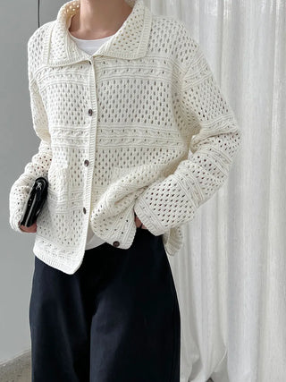 crochet polo cardigan