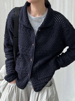 crochet polo cardigan