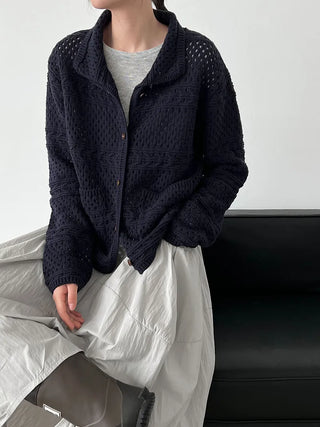 crochet polo cardigan