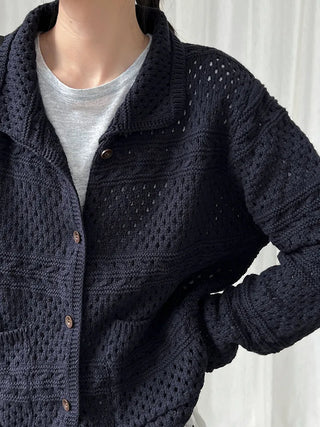 crochet polo cardigan